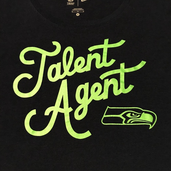 Nike Women's Seattle Seahawks Navy Talent Agent Cotton T-Shirt In Size Medium - Picture 2 of 12